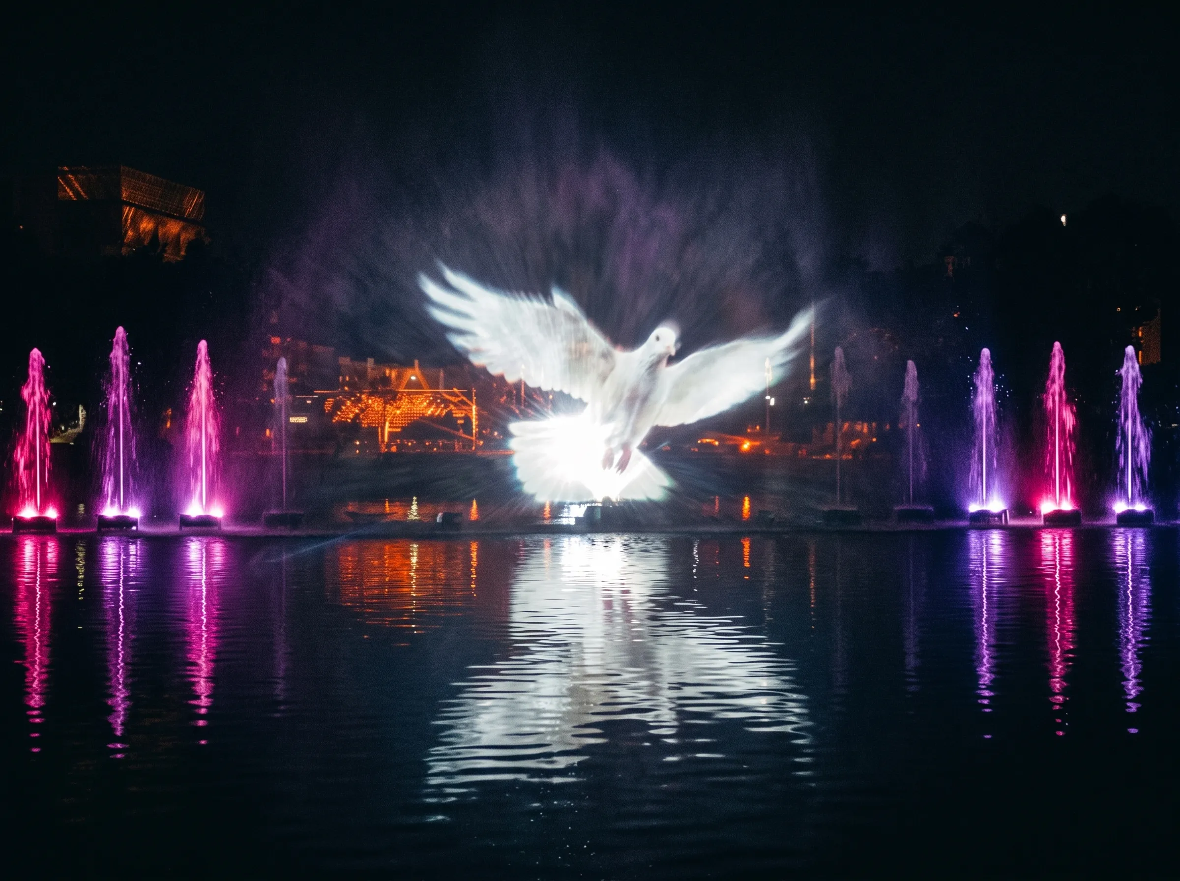 Experiência visual com holograma